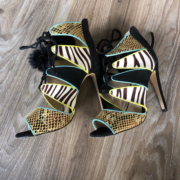 River Island Mixed Patterned Heels - Picture 3 of 5